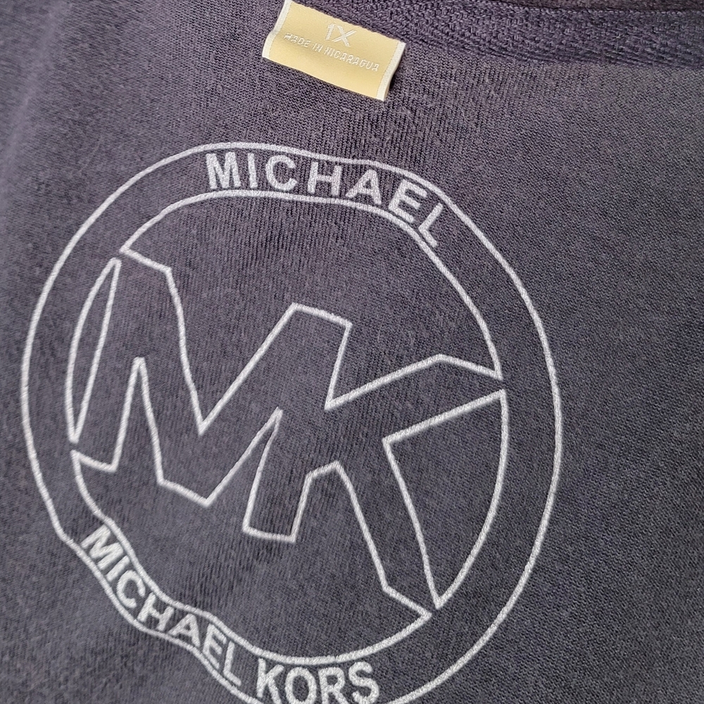 MK Michael KORS Purple Velour Full Zip Jacket Coat Sweatshirt Large Y2K - Picture 6 of 8